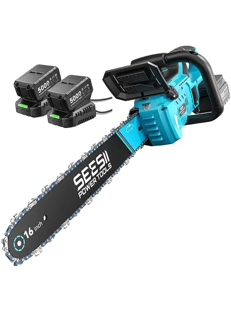 Seesii 40V 18Inch Brushless Chainsaw With Automatic Oiler 2200W Cordless Electric Saw Garden Woodworking Cutting Tool For Makita 18v Battery pin from PriceLows™