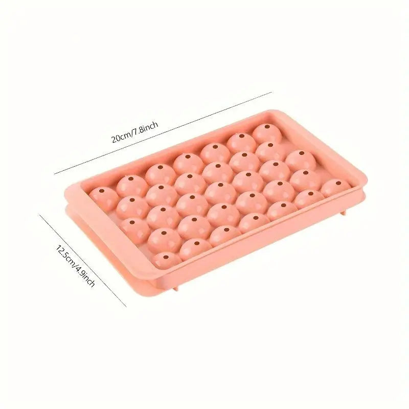 1 Unit Blue Lidded Round Ice Mold, Freezer Ice Ball Former, Freezer Kitchen Gadget Tray For Frozen Beverages from PriceLows™