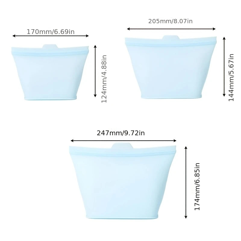 Self Sealing Silicone Storage Bag | Reusable | Leakproof | Various Sizes