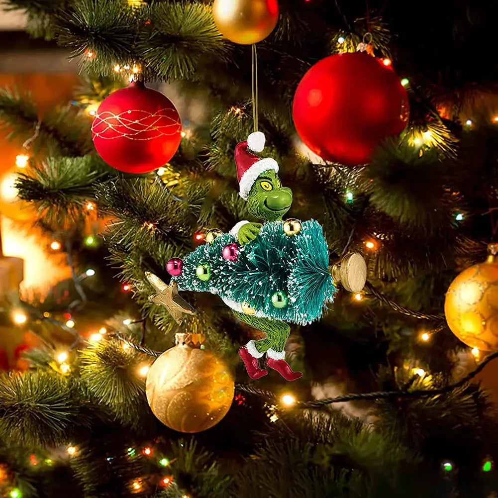 Christmas Tree Ornaments | 2D Acrylic | Green Monsters | 18 Piece Set