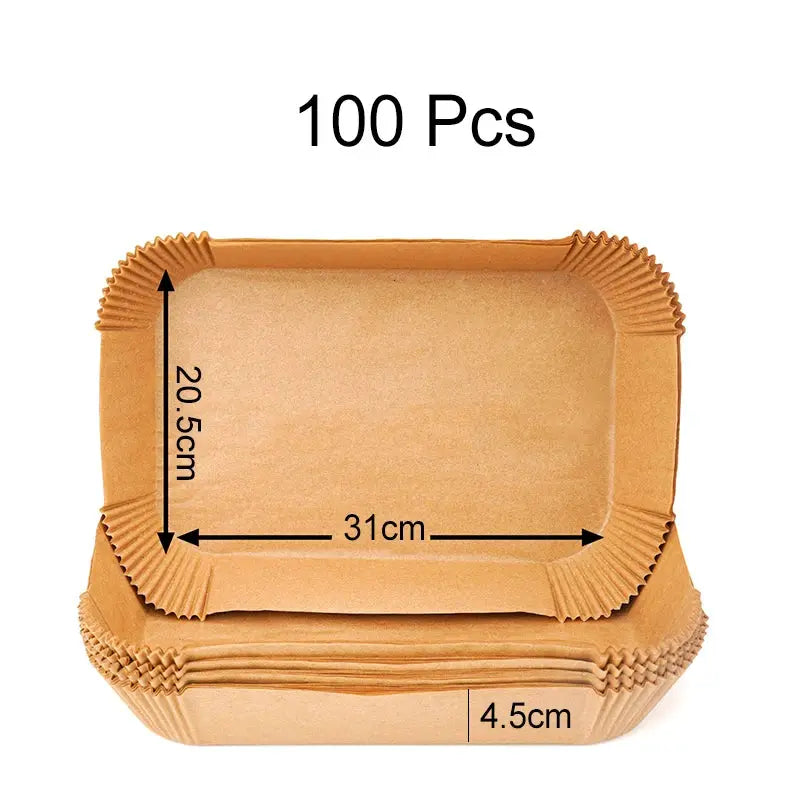 Air Fryer Parchment Paper Liner | 31 cm | Fits 3-9 Qt | Large Rectangle Disposable