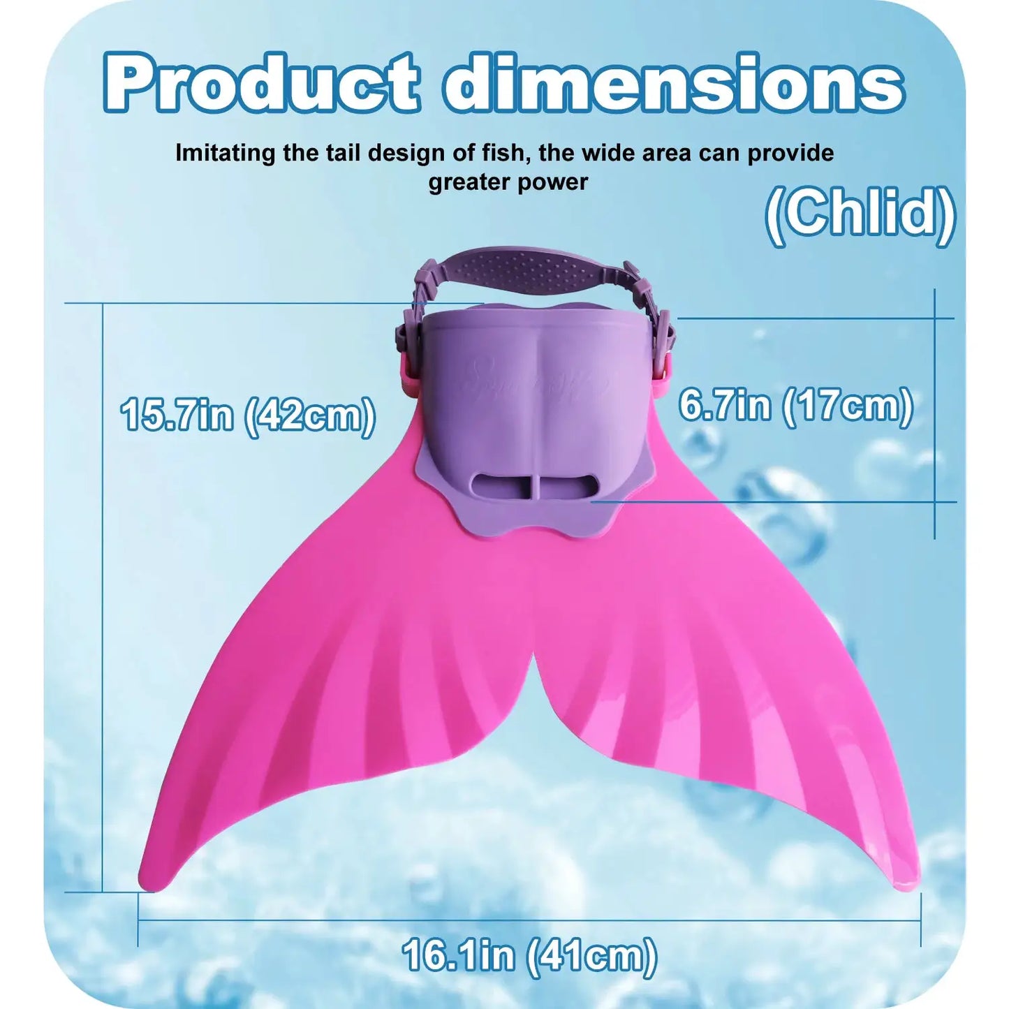 Adjustable Mermaid Silicone Fins Swimming Training & Beach, Soft Body Hard Fin with 3 Non-Slip Grips, Photo Cosplay Gear for Kid from PriceLows™