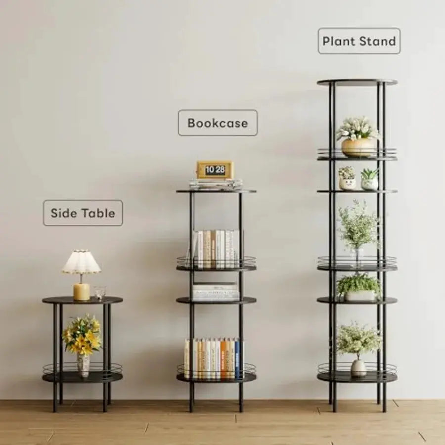 Nightstand Set of 2Small Modern Round Side Table with Storage 2-Tier End Table for Small Space -Living Room Bedroom Nursery from PriceLows™