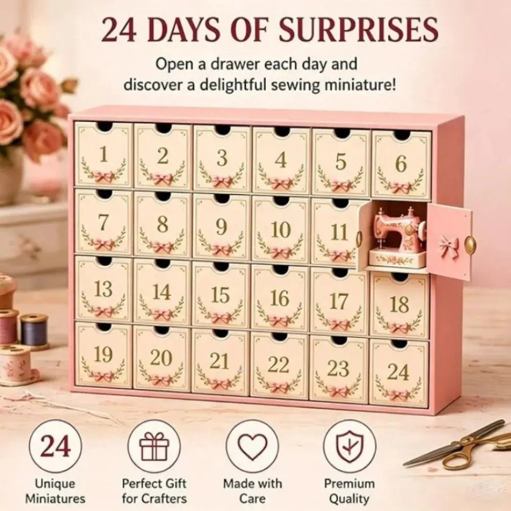 Christmas Advent Calendar | Angel Theme | 24 Day Pockets | Pink Acrylic