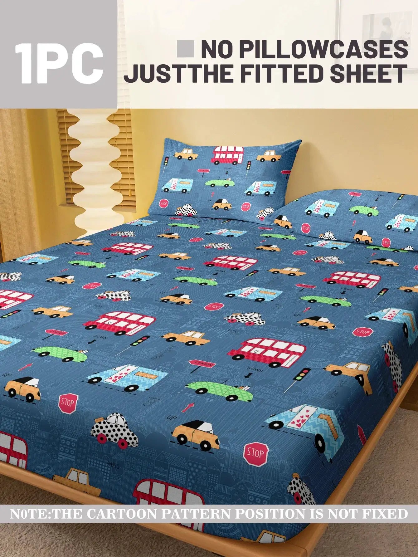 1 cartoon fun printed matte Fitted Sheet, bedroom printed bed cover, bedding (excluding pillowcases) from PriceLows™