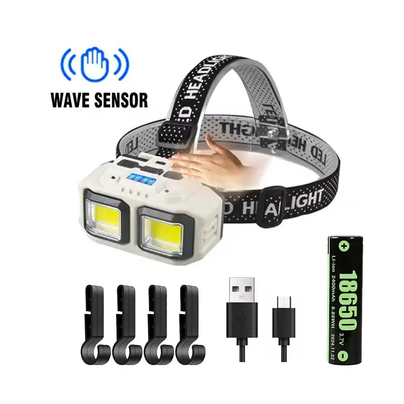 Powerful Induction COB LED Headlamp USB Rechargeable Head Flashlight Work Light Outdoors Camping Search Light Fishing Head Torch from PriceLows™