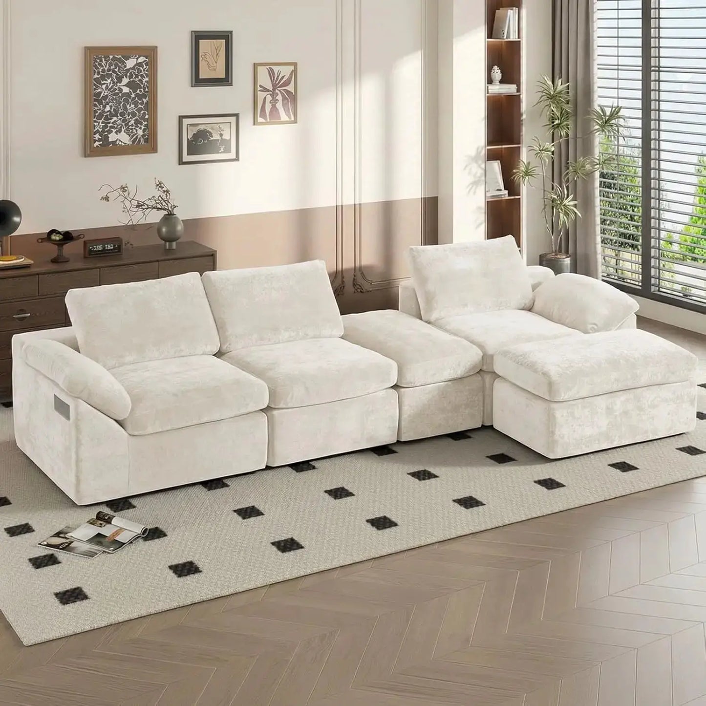Modular Sectional Sofa | U-Shape Design | Deep Seat Comfort | 5-Seater from PriceLows™