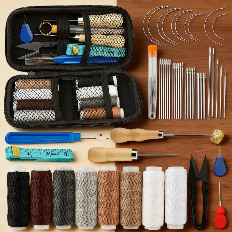 Leather Craftsmanship DIY Leather Sewing Kit Interior Decoration Repair Kit, Comes with Sewing Umbrella Scissors Tool Kit, Suita from PriceLows™