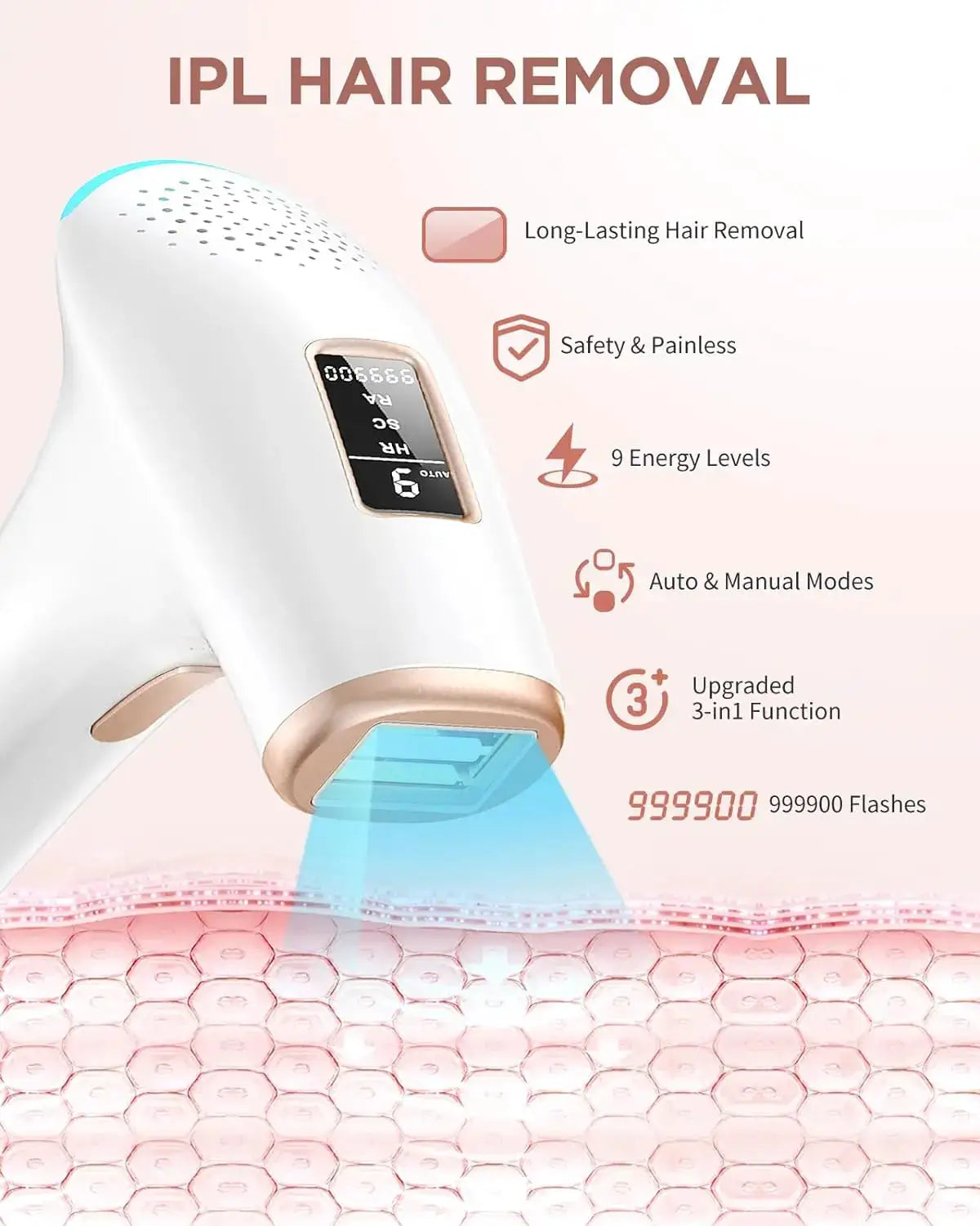 Joopee IPL Hair Removal | 999,000 Flashes | Face And Body | Home Use