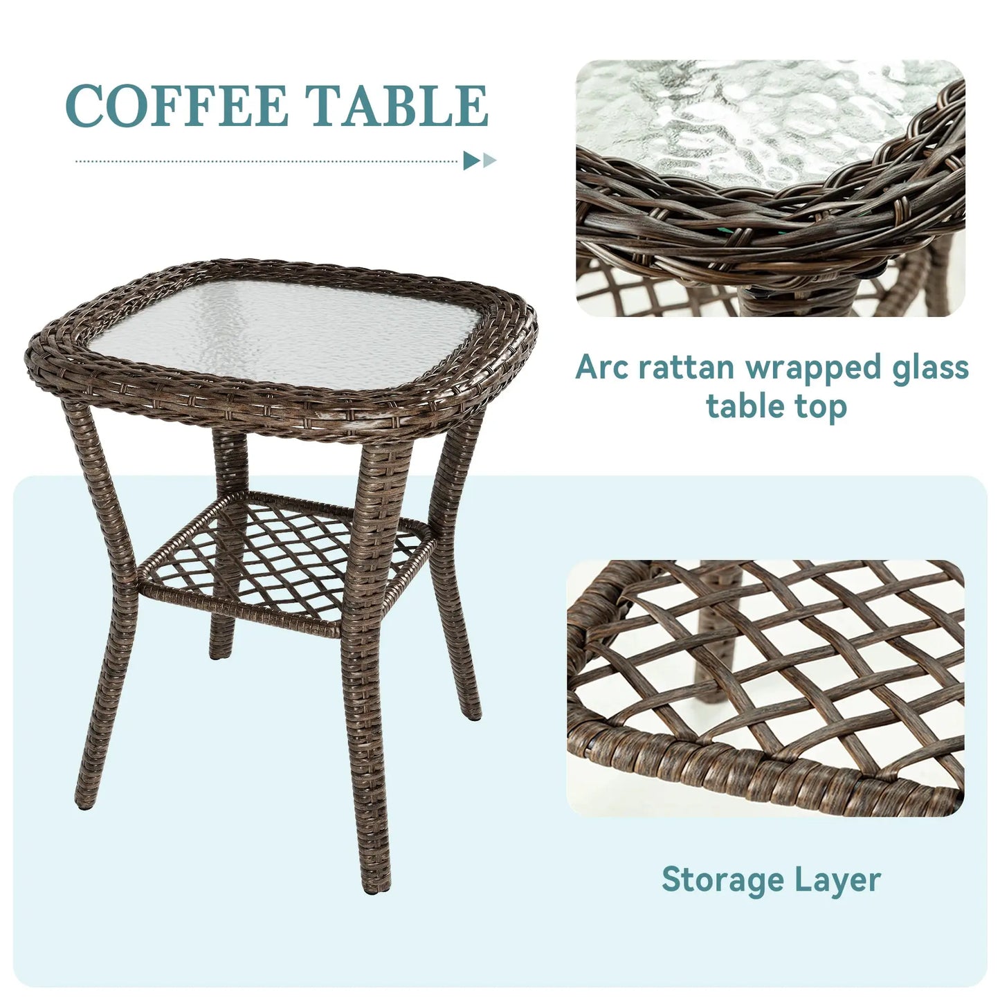 HOOMIC 3 Pieces Patio Furniture Set, Patio Bistro Set, Outdoor Rotating Rocking Chair Set, Cozy and Padded Cushions Alleiwe from PriceLows™