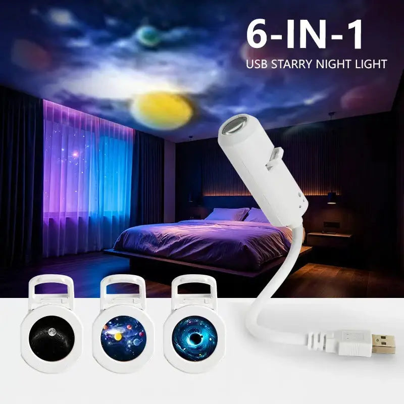 Holographic Night Light | USB Powered | Heart Shape Galaxy Projector