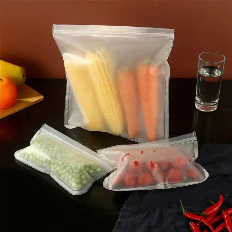 Silicone Food Grade Storage Bags | Leakproof | Freezer Safe | 5Pcs/10Pcs Pack