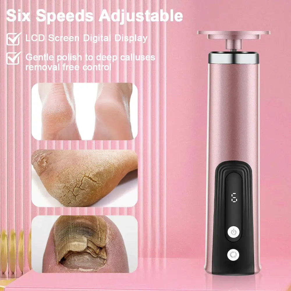 USB Rechargeable Wireless Electric Foot File Cuticle Callus Remover Machine Pedicure Tools Foot Heel Care Tool With Sandpaper from PriceLows™