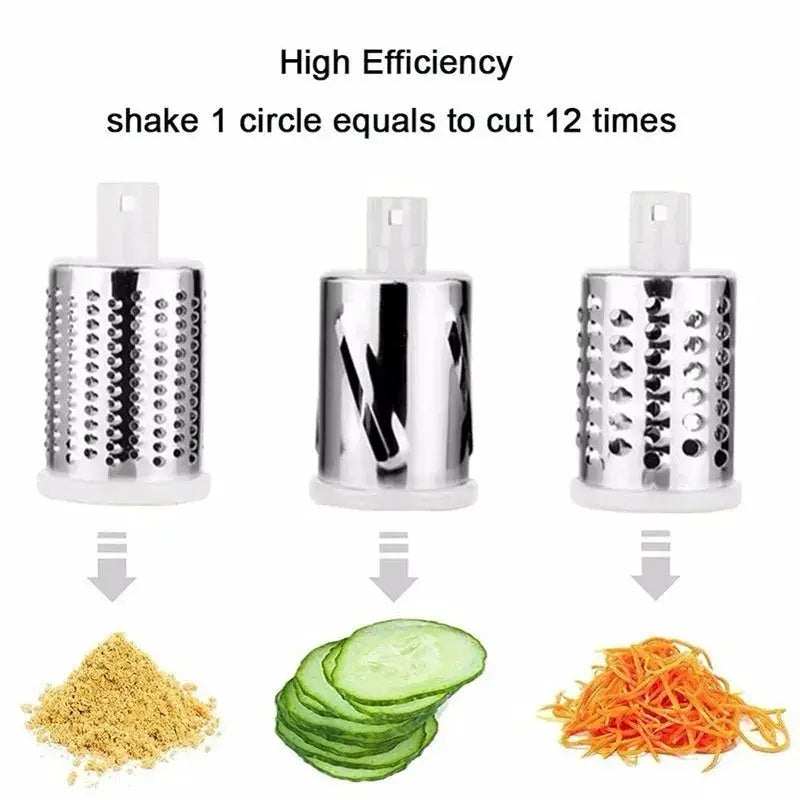 Manual Vegetable Slicer | Stainless Steel Blades | Hand Crank Handle