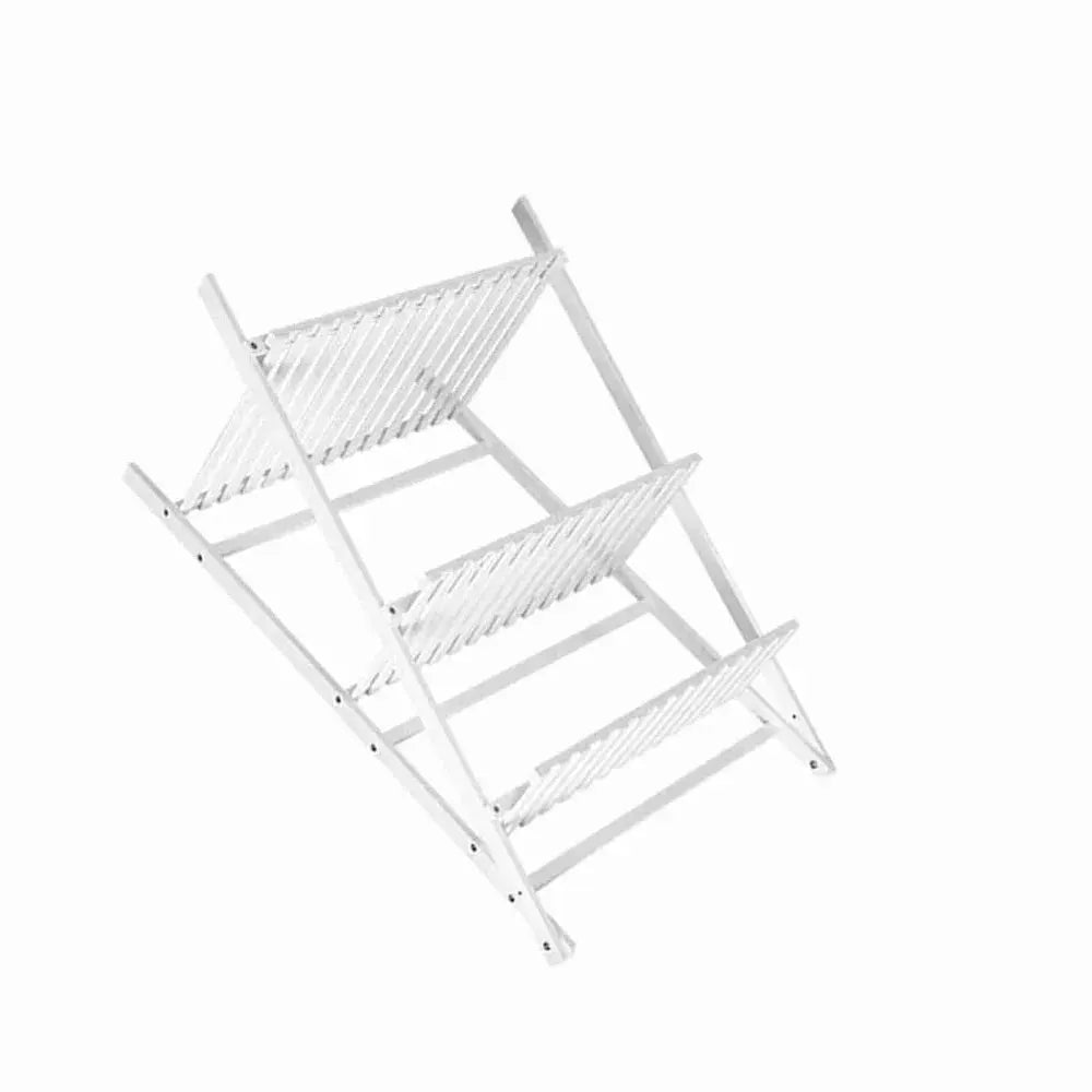 Multi Layer Foldable Plant Pots Rack Stand Shelf for Balcony Living Room Garden Patio(White) from PriceLows™