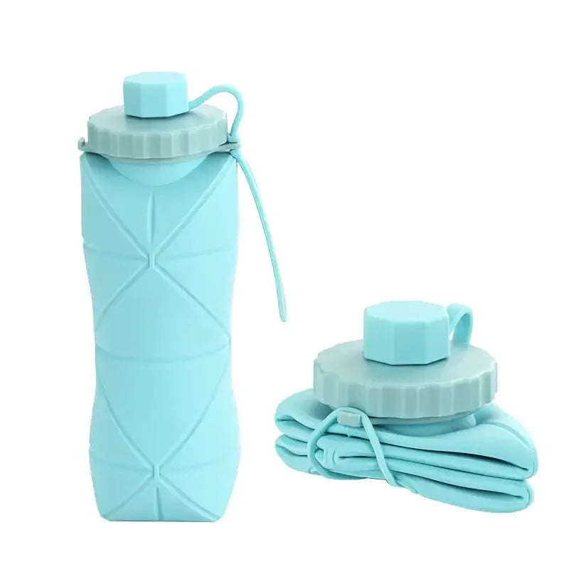 600ML Collapsible Silicone Water Bottle Space Saving Folding Travel Cup Reusable Leakproof Gym Sports Outdoor Camping Drinkware from PriceLows™