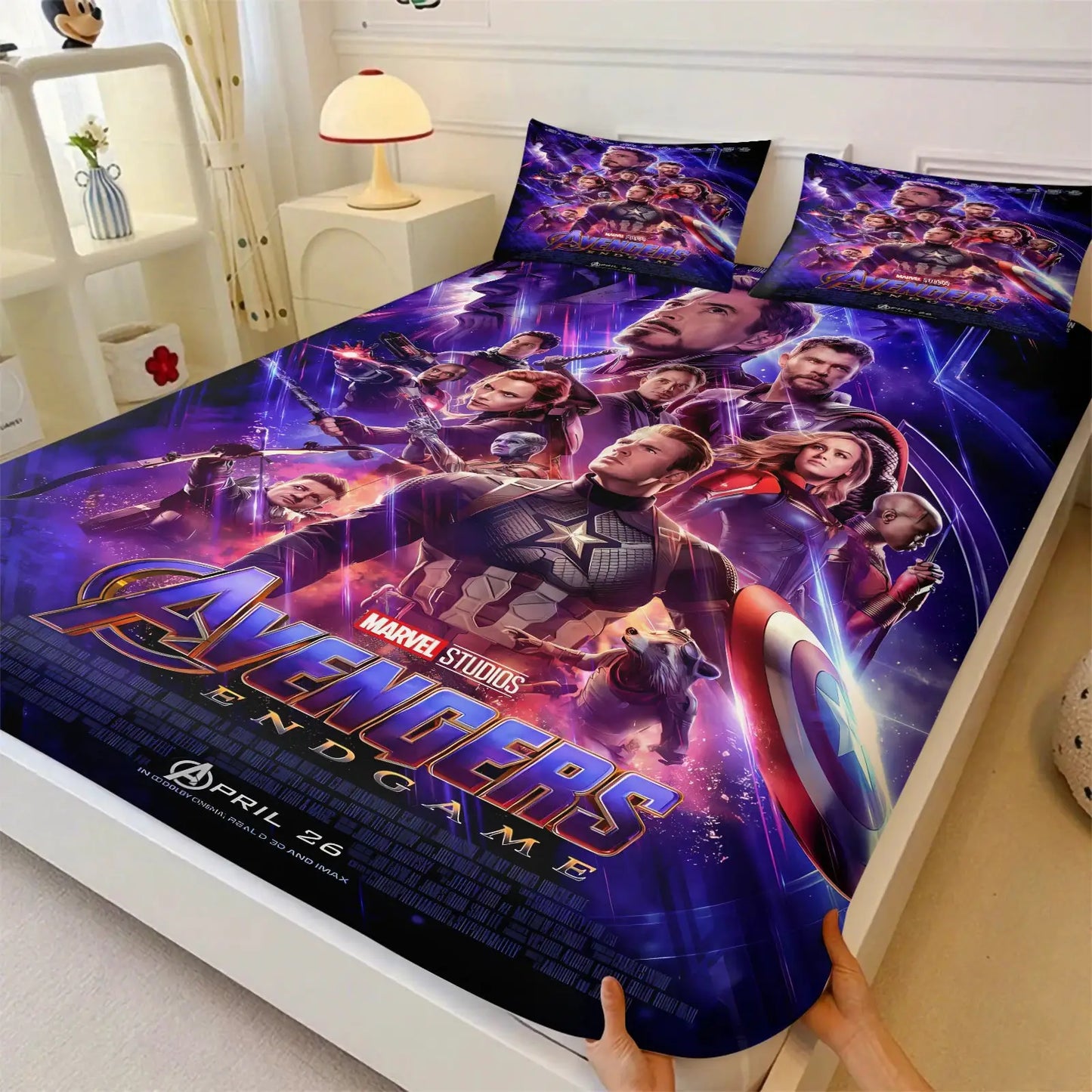 Marvel Avengers Team Fitted Sheet Set Superhero Bed Linen with Pillowcases Deep Pocket Retro Comic Fan Room Kids Room Decor Gift from PriceLows™