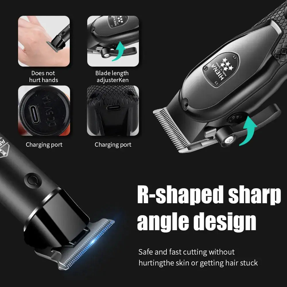 Hair Clipper Kit | Stainless Steel Blades | LCD Display