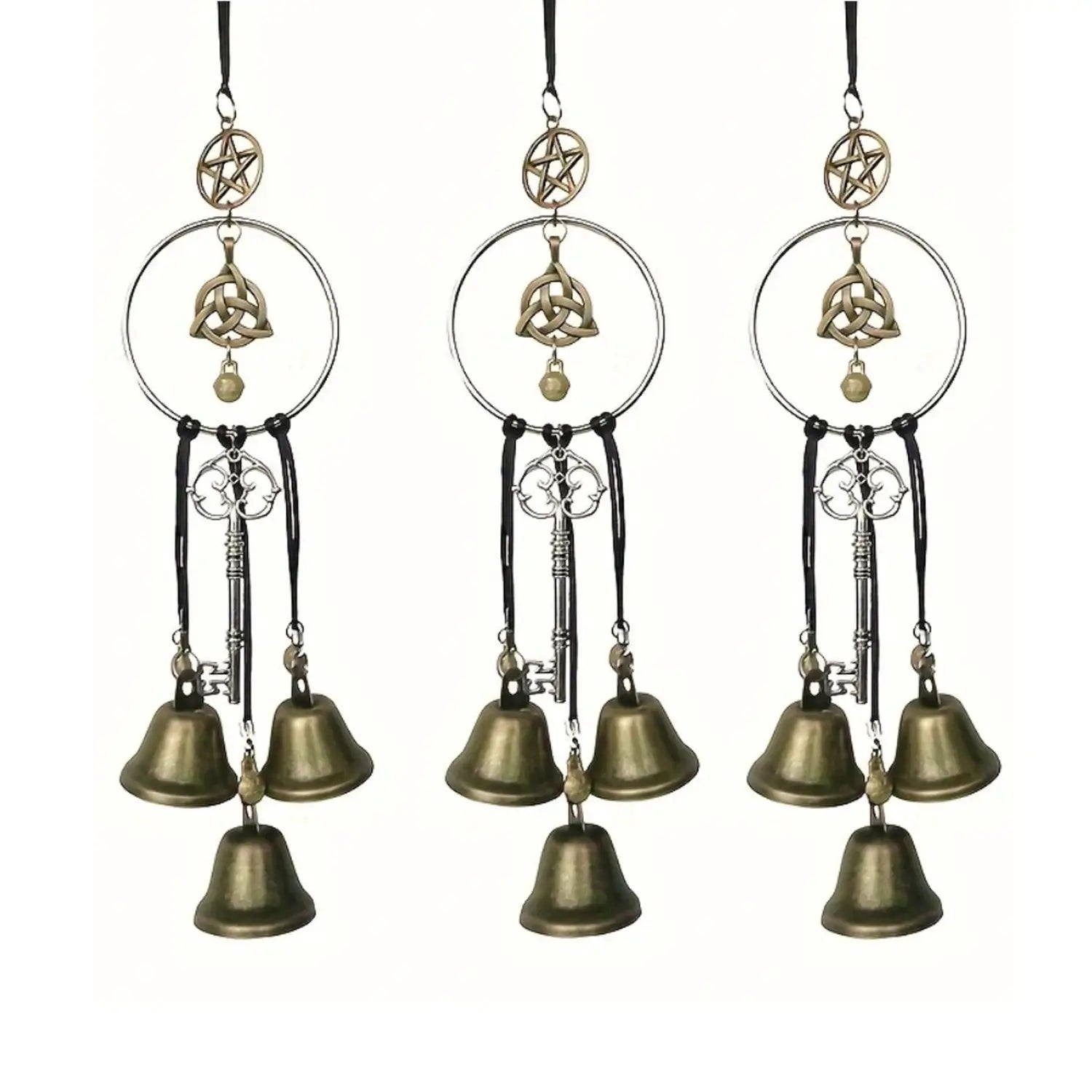1pc witch bell doorknob hanging decorative wicker wind chime home decoration from PriceLows™