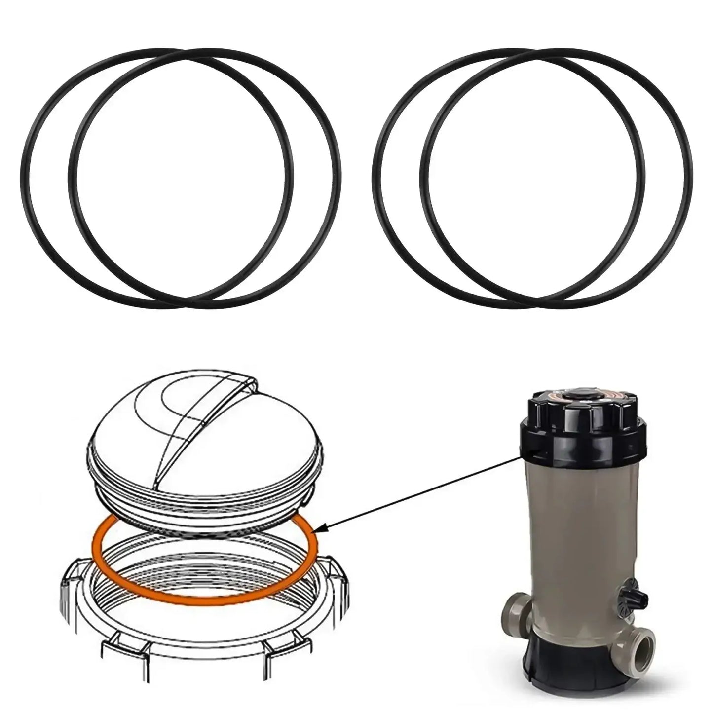 6pcs Pools Chlorinator Lid O-Ring Replacement-Parts CLX200K For CL200 CL220 Garden Supplies Outdoor Hot Tubs Accessories from PriceLows™