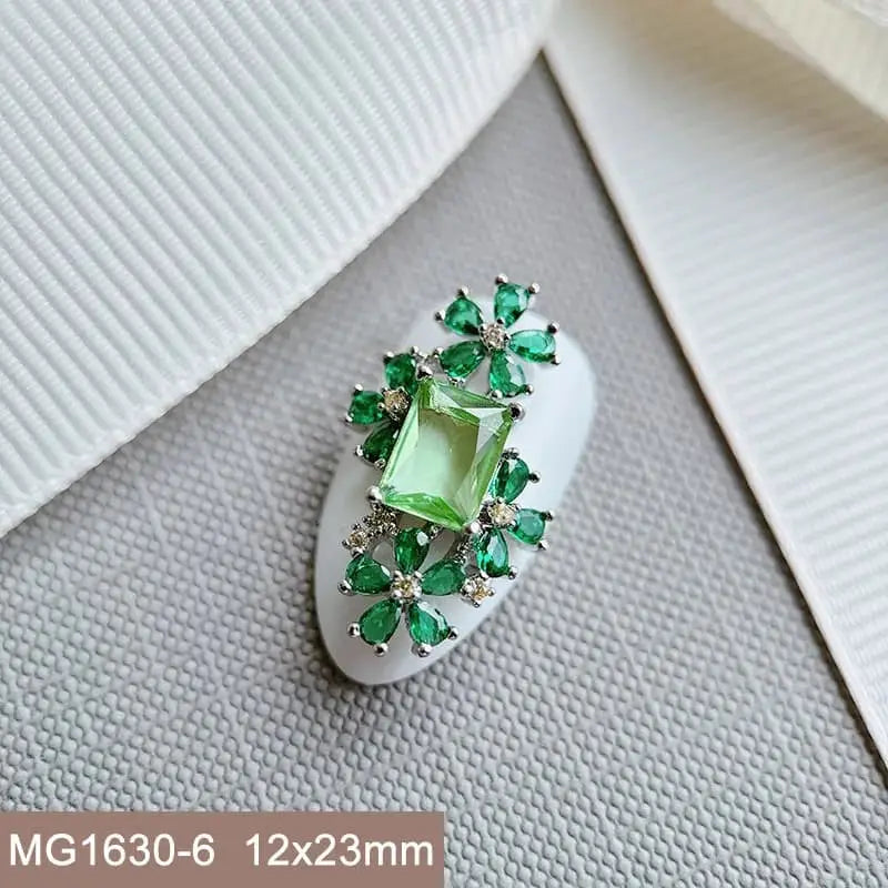 10pcs Luxury Flower Laurel Wreath Zircon Metal Nails Jewelry Decorations DIY Wearing Nail Art Accessories Charms Parts Supplies from PriceLows™