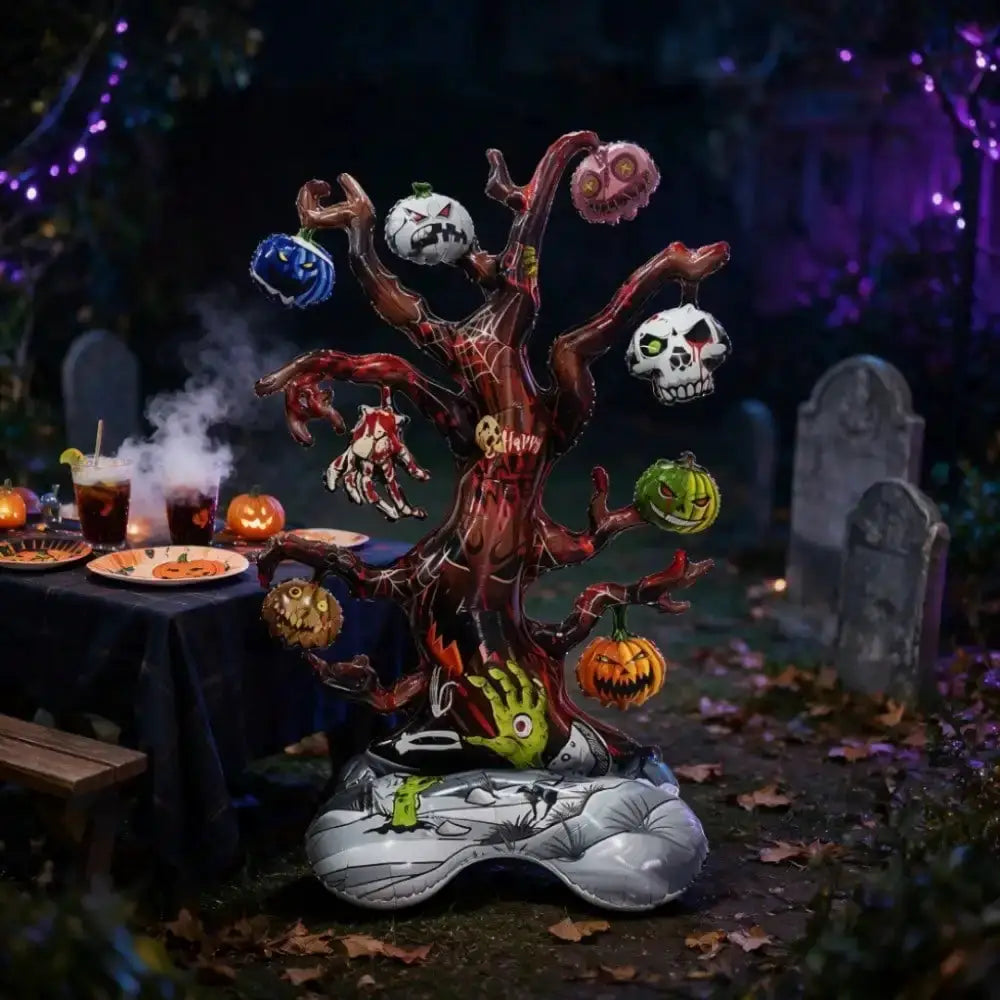 Standing Halloween Foil Balloon | 3D Self Standing | Spooky Tree Design