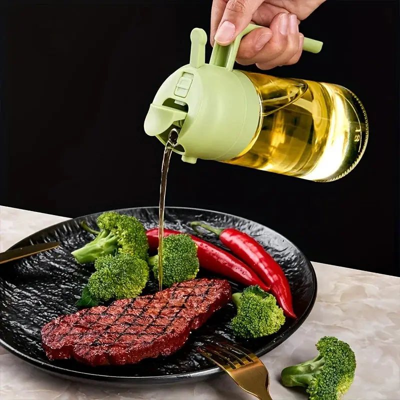 Oil Sprayer and Dispenser | Glass Bottle | BPA Free | 2 in 1