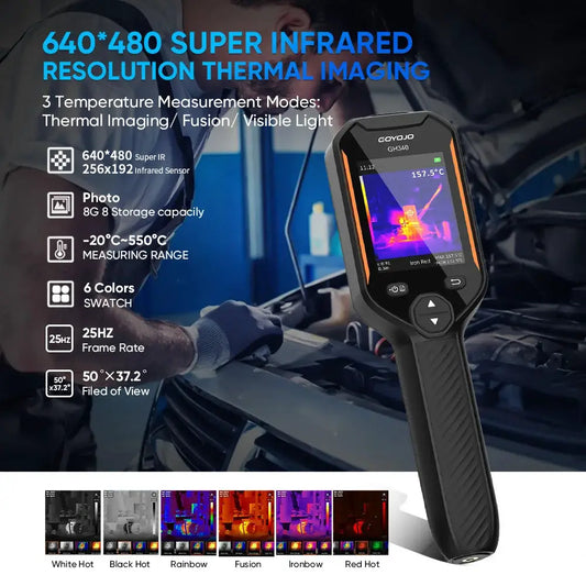 GOYOJO 640x480 SuperResolution Infrared Thermal Imaging Camera Dual-Light Fusion for Home Inspection HVAC Mechanical Maintenance from PriceLows™
