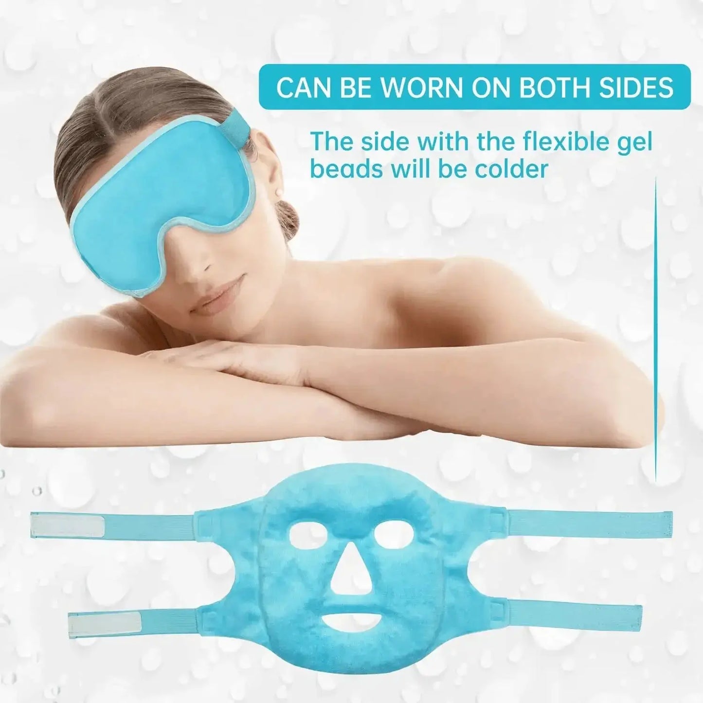 Gel Cooling Ice Face Eye Mask Facial Mask Hot Cold Compress Pack Gel Beads Cold Face Eye Mask Ice Pack,Compress Sleeping FaceSPA from PriceLows™