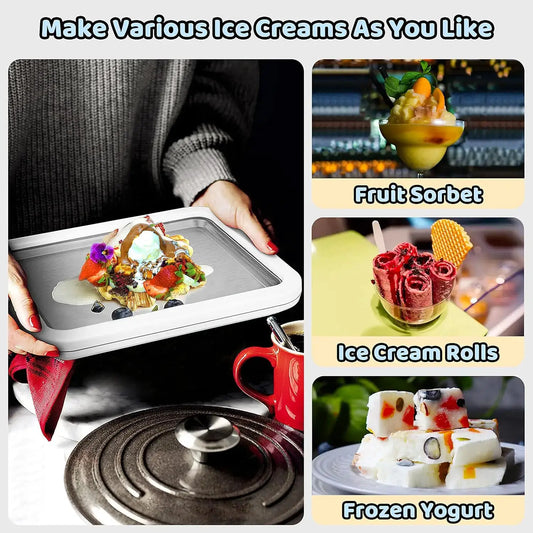 Instant Ice Cream Maker, Compact Frozen Dessert Machine with Food-Grade Anti-Griddle Plate for DIY Yogurt & Sorbet from PriceLows™