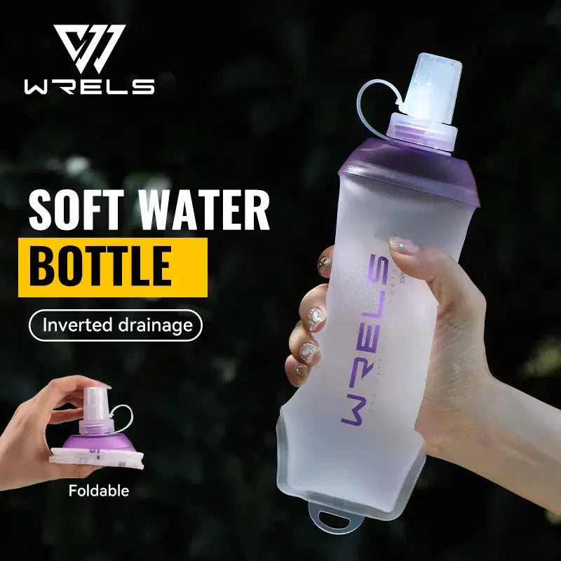 WRELS Folding Collapsible Soft Flask TPU BPA-Free Easy Grip Running Cycling Water Bottle Fitness Hydration Outdoor Water Bottle from PriceLows™