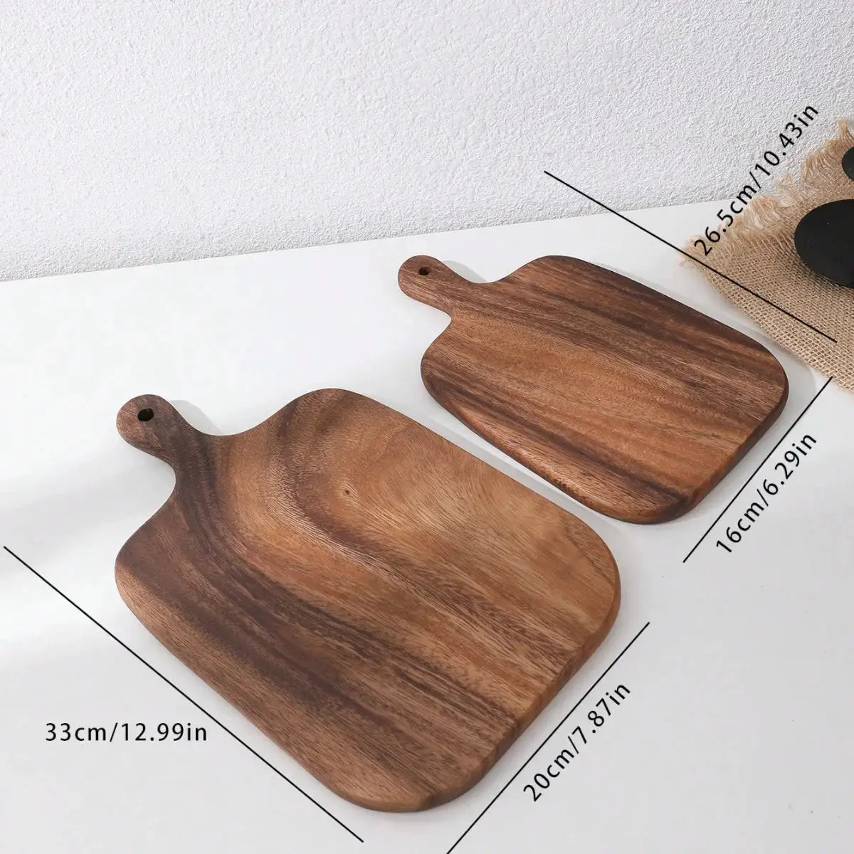 Acacia Wood Cutting Board | Rectangle Shape | Natural Finish | 1 Or 2 Pack