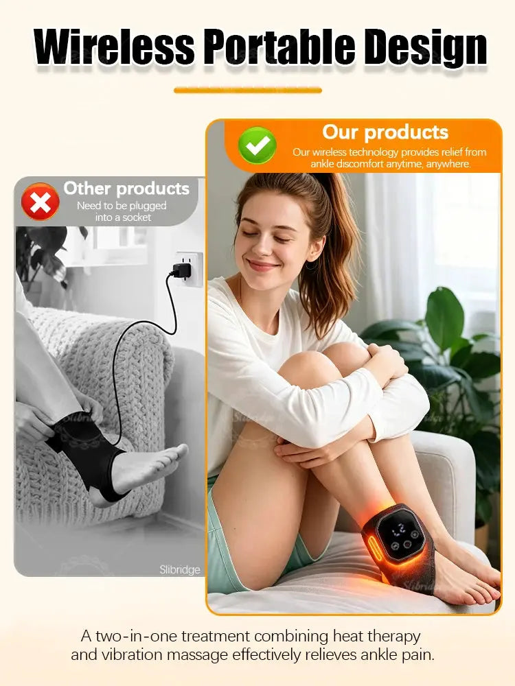 Portable Heated Foot Massager | Cordless Electric Vibration | Medium Size