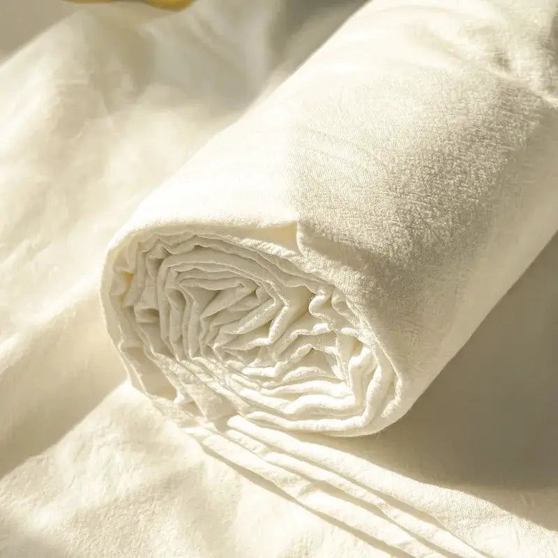 100%Organic Washed Cotton Bed Sheet 3Pcs Basic Percale Weave Soft Breathable Eco-Friendly Kids Adults Flat sheet Pillowcases from PriceLows™