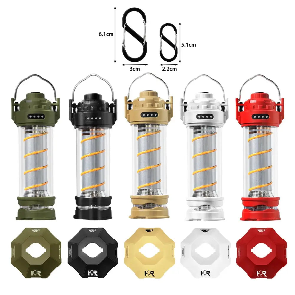 LED Camping Lantern | 5 Lighting Modes | USB Rechargeable | Black Khaki Green