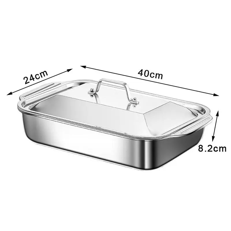 Baking Pan | Stainless Steel | Oven Safe With Sealed Lid | Dishwasher Safe