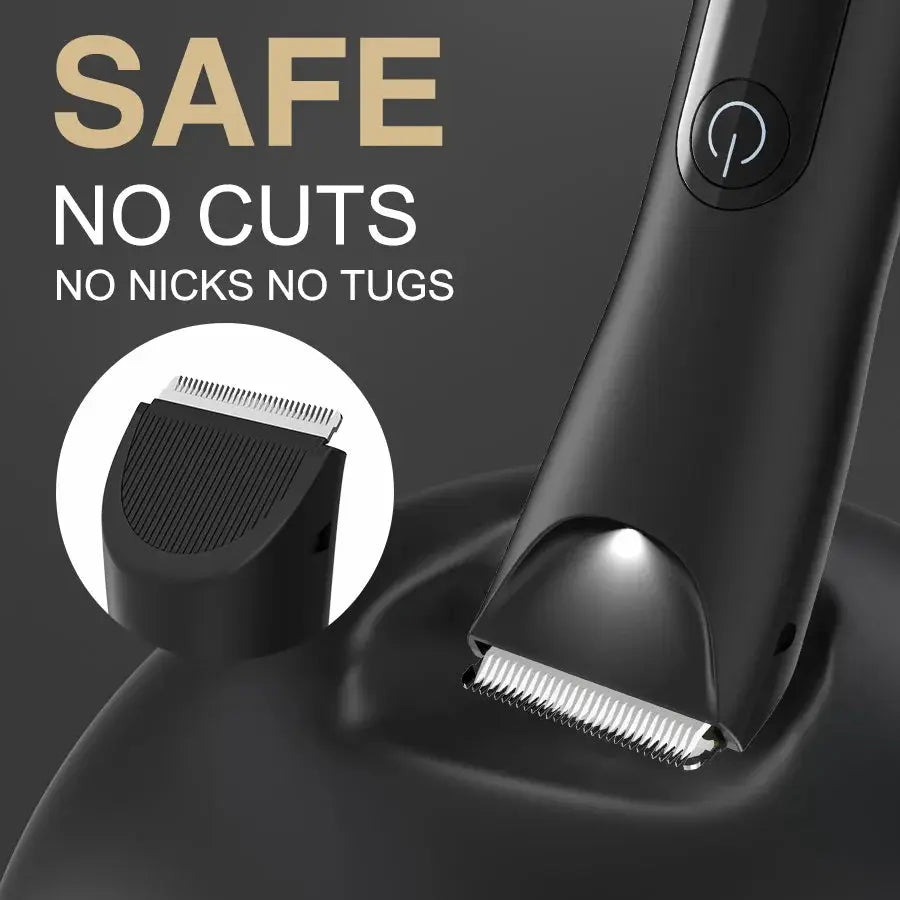 Groin and Body Hair Trimmer | Ceramic Blade Heads | Wet and Dry Use