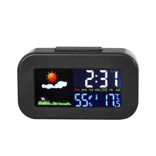 Intelligent Weather Station Clock Color Display Temperature Humidity Monitor Backlit Design for Bedroom Dorm Desk Kids Teens from PriceLows™