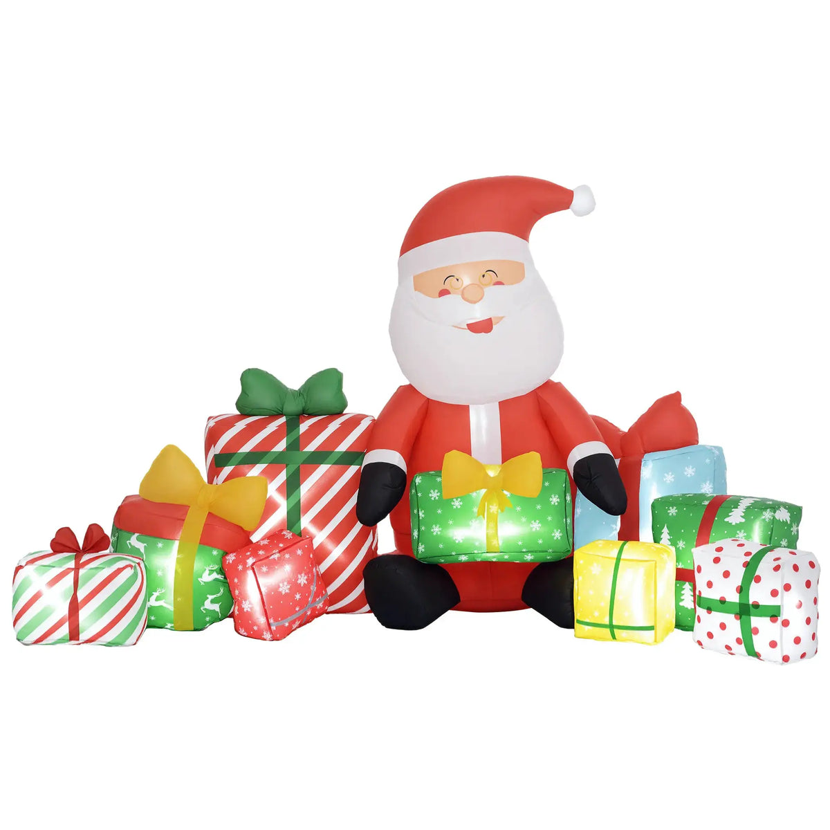Christmas Inflatable Santa | White LED Lights | Outdoor Lawn Decor | 4 Ft Tall