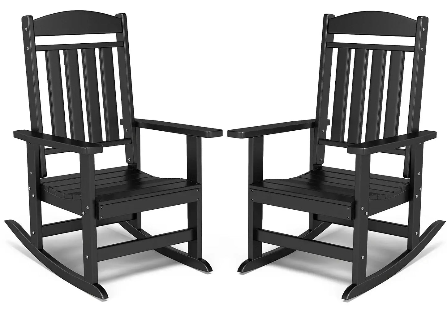 FOOWIN 2pcs Oversized High Back Outdoor Patio Rocking Chair All Weather HDPE Porch Rocker Adult Garden Lawn Indoor from PriceLows™