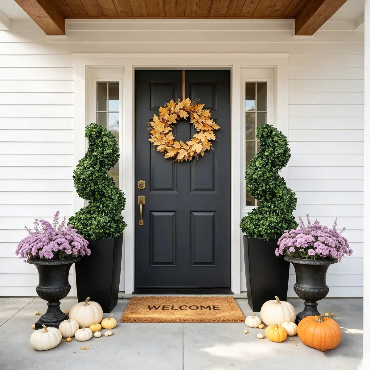 Artificial Boxwood Spiral Topiary | 2 Piece Set | With Planter | 2.6Ft-5.2Ft