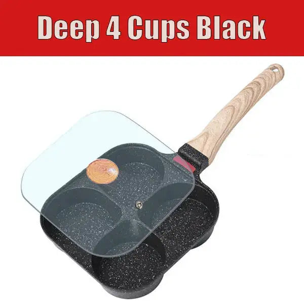 Egg Frying Pan With Lid | 3/4 Cup Capacity | Nonstick Aluminum