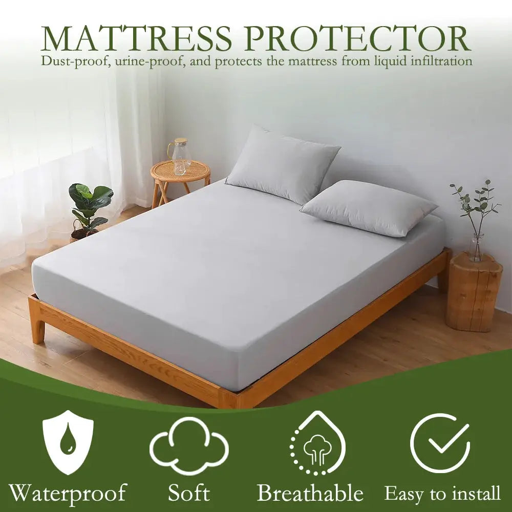 1pc Waterproof Mattress Protecto, Knitted Soft & Breathable Fitted Sheet, Silent and Comfortable for All Seasons (No Pillowcase) from PriceLows™