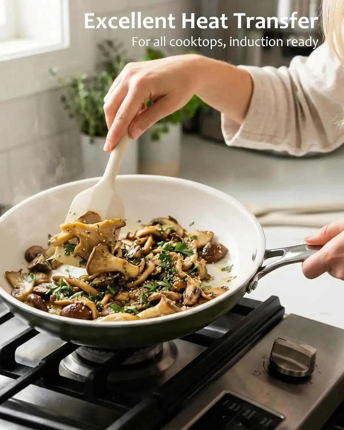 Nonstick Ceramic Cookware Set: Pots, Pans & Utensils, Toxin-Free, Oven Safe from PriceLows™