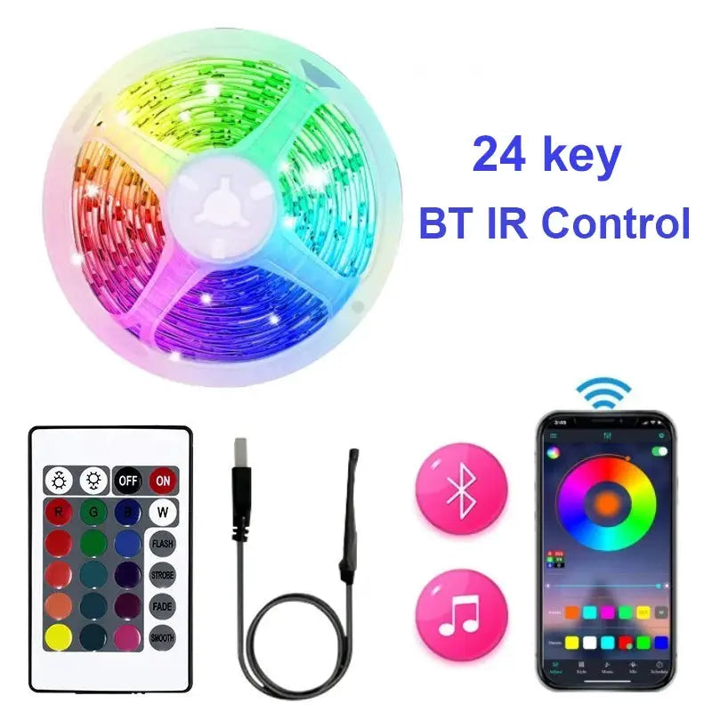 WiFi USB LED Strip Works with Alexa Tuya Smart Life 1M 5M 10M 20M TV Backlight Flexible Tape Light Music Sync Ambient Lighting from PriceLows™