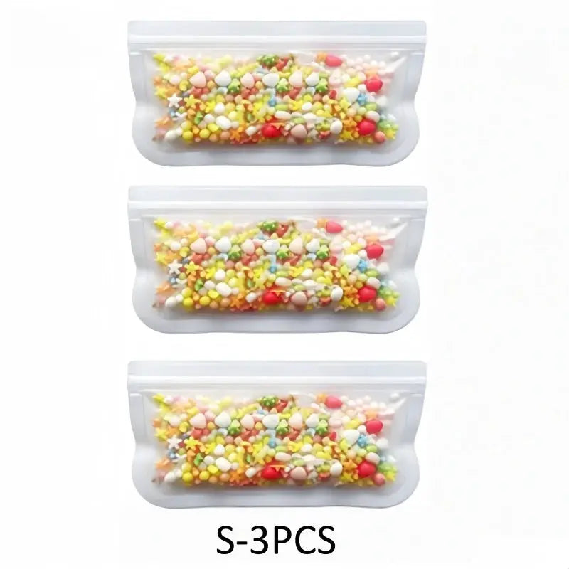 Silicone Food Storage Bags | Leakproof Zip Seal | Stand Up Bags