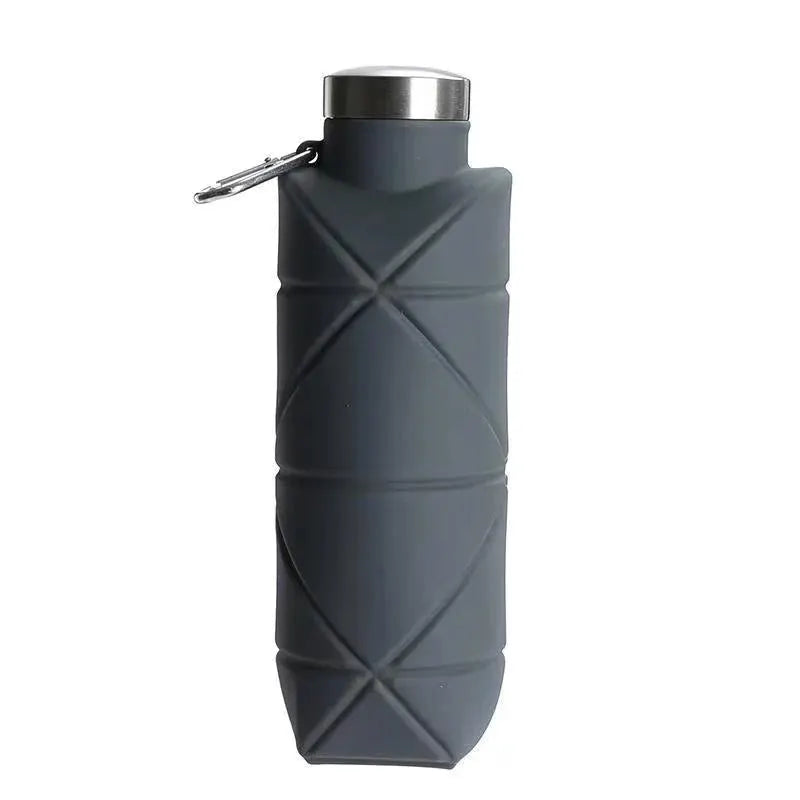 LUSQI 700ml Foldable Silicone Water Bottle Portable Outdoor Sports Collapsible Water Cup With Steel Lid Leak-Proof Lightweight from PriceLows™