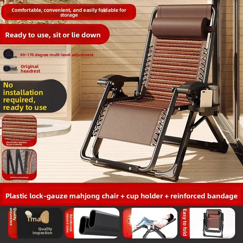 Lounge Chair Folding | Stainless Steel Frame | Recliner | One Size