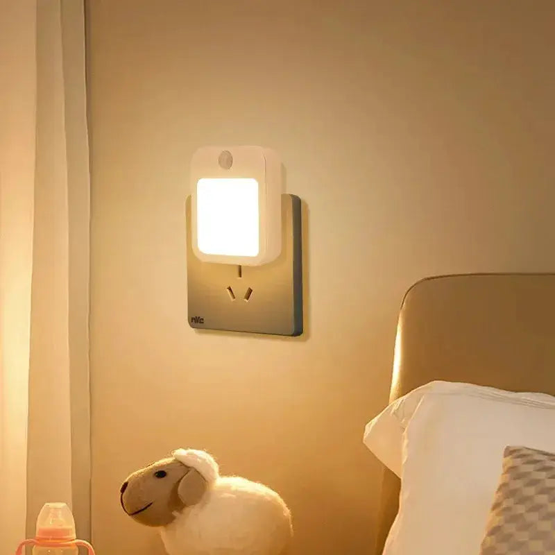 Night Light Motion Sensor With LED Light EU/US Plug Lamps Children'S Night Light Wireless Night Lamp For Bedside Table Bedroom portable night light, night light from PriceLows™