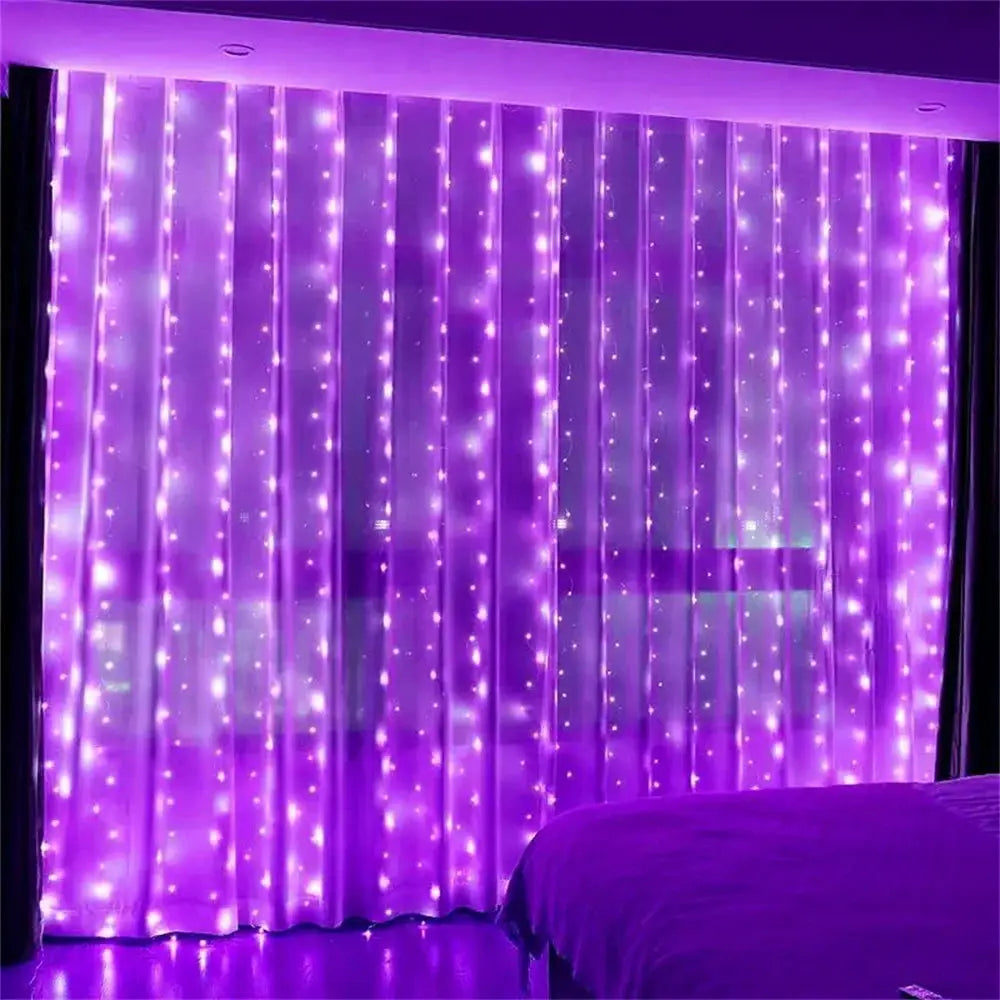 3/6M USB LED Curtain 8Modes Remote Control Lights Holiday Wedding Garland for Bedroom Living Room Decor Christmas Decorations from PriceLows™